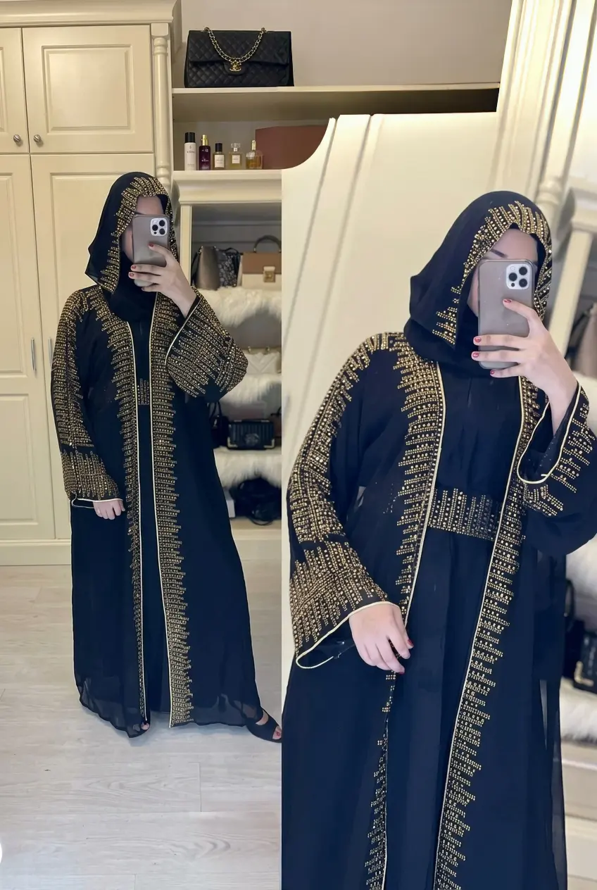 4-Piece Silk Chiffon Abaya (PC: 002)